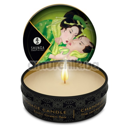 Свеча для массажа Shunga Massage Candle Exotic Green Tea - зеленый чай, 30 мл
