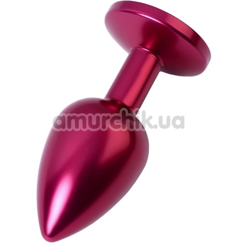 Анальна пробка з червоним кристалом Toyfa Metal 717007-99, рожева