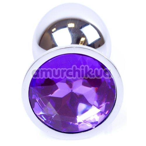 Анальна пробка з фіолетовим кристалом Exclusivity Jewellery Silver Plug, срібна