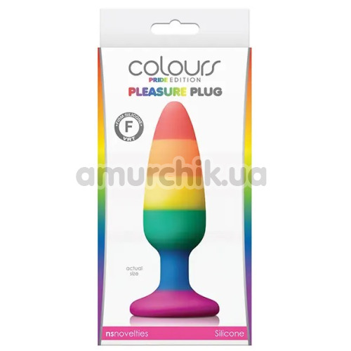Анальна пробка Colours Pleasure Medium Plug Pride Edition, мультикольорова