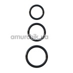 Набор эрекционных колец Fantasy C-Ringz Silicone 3-Ring Stamina Set, черный - Фото №1