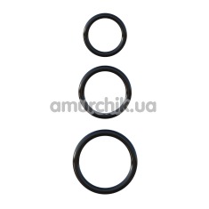 Набор эрекционных колец Fantasy C-Ringz Silicone 3-Ring Stamina Set, черный - Фото №1