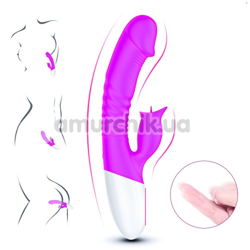 Вибратор с подогревом FoxShow Silicone Heating Vibrator, фиолетовый
