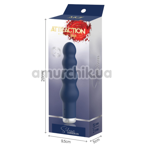 Вібратор Mai Attraction Pleasure Toys Silver Edition Bubbles, синій