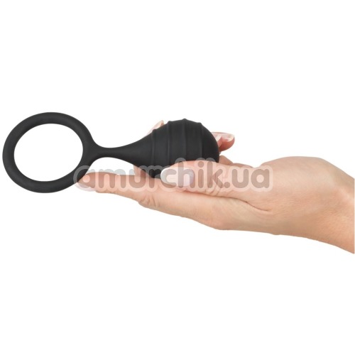 Ерекційне кільце з обтяжувачем Black Velvets Cock Ring & Weight, чорне