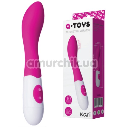 Вибратор для точки G A-Toys 10-Function Vibrator Kari, розовый