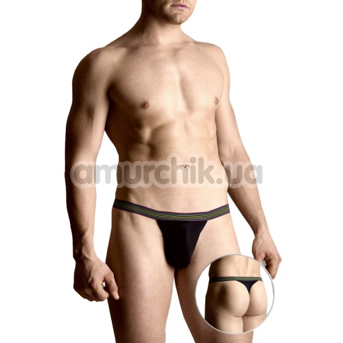 Трусы-стринги мужские Mens thongs черные (модель 4496)