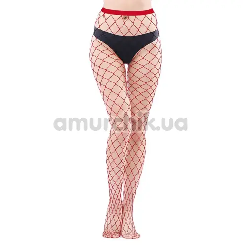 Колготки Star Night Fence Net Pantyhose, червоні - Фото №1