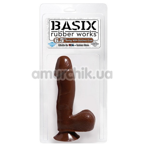 Фаллоимитатор Basix Rubber Works Dong with Suction Cup, 16.5 см коричневый