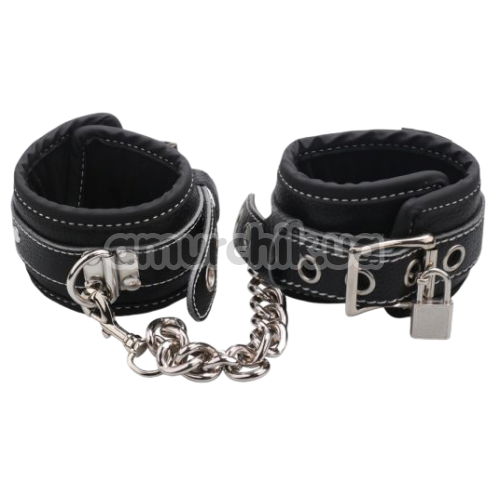 Бондажний набір sLash BDSM Soft Genuine Leather Bondage Set, чорний