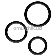 Набір ерекційних кілець All Time Favorites Set Of 3 Silicone Cock Rings, чорний - Фото №1