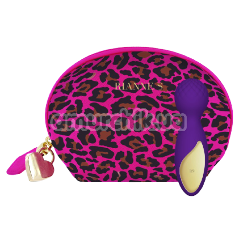 Универсальный вибромассажер Rianne S Lovely Leopard Mini Wand, фиолетовый