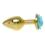 Анальная пробка с бирюзовой розочкой Exclusivity Jewellery Gold Rose Plug, золотая - Фото №3