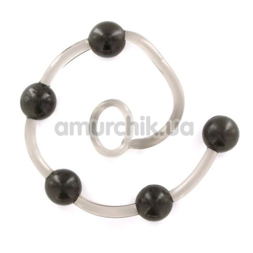 Анальная цепочка Jelly Pleasure Beads, черная