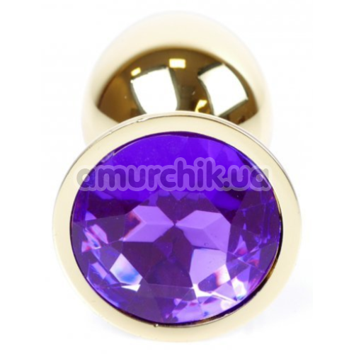 Анальная пробка с фиолетовым кристаллом Exclusivity Jewellery Gold Plug, золотая