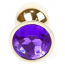 Анальная пробка с фиолетовым кристаллом Exclusivity Jewellery Gold Plug, золотая - Фото №2