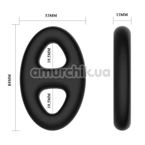 Ерекційне кільце Crazy Bull Super Soft Silicone Cock Ring овальне, чорне