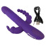 Анально-вагинально-клиторальный вибратор с ротацией и толчками Sweet Smile Thrusting Pearl Triple Vibrator, фиолетовый - Фото №7