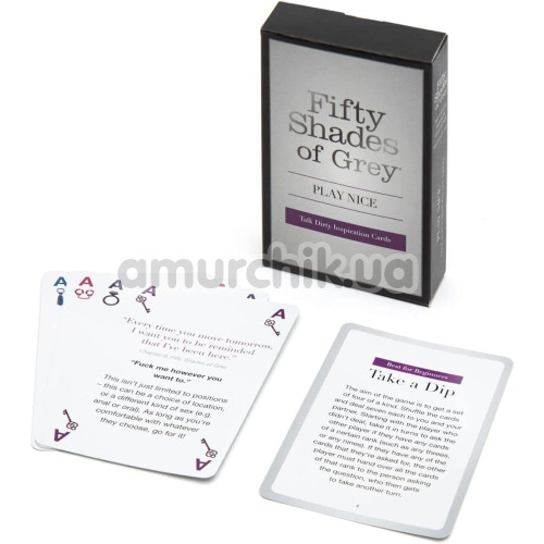 Игральные карты Fifty Shades Of Grey Play Nice Talk Dirty Inspiration Cards, 52 шт (на английском языке) - Фото №1
