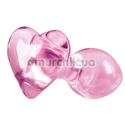 Анальная пробка Crystal Glass Heart, розовая