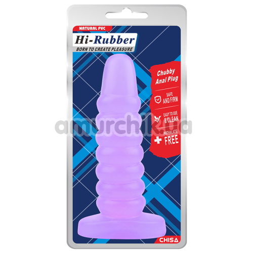 Анальная пробка Hi-Rubber Chubby Anal Plug, фиолетовая