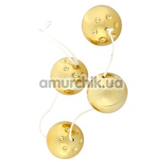 Вагинально-анальные шарики 4 Gold Vibro Balls - Фото №1