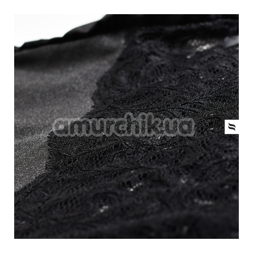 Комплект Obsessive Laluna чорний: корсет + трусики-стрінги