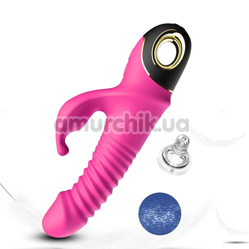 Вибратор с толчками и вращением головки Thrusting Vibrator Zing, розовый