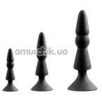 Набор анальных пробок Menz Stuff 3-Piece Anal Cone Set, черный - Фото №1