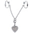 Затискачі для статевих губ Intimate Heart-Shaped Chain, срібні - Фото №0