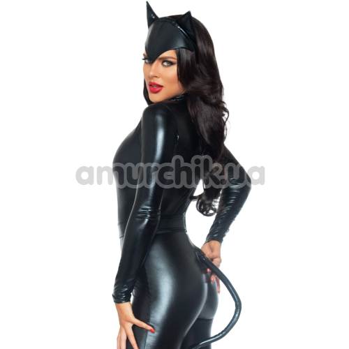 Костюм кішечки Leg Avenue Frisky Feline, чорний: комбінезон + пояс + прикраса на голову