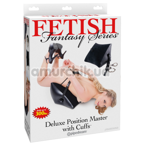 Надувная подушка с наручниками Fetish Fantasy Series Deluxe Position Master With Cuffs, черная