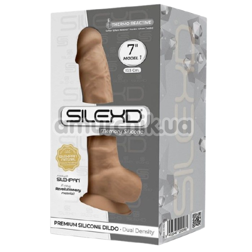 Фаллоимитатор Silexd Premium Silicone Dildo Model 1 Size 7, карамельный