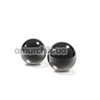 Вагинальные шарики Black Glass Ben-Wa Balls Medium, черные - Фото №1