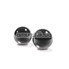 Вагінальні кульки Black Glass Ben-Wa Balls Medium, чорні - Фото №1