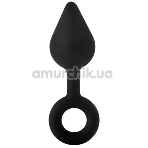 Анальная пробка Fantasstic XL Single Drop Plug With Ring, черная - Фото №1