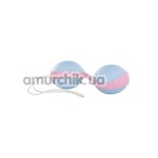Вагинальные шарики Amor Gym Balls Duo, голубо-розовые - Фото №1