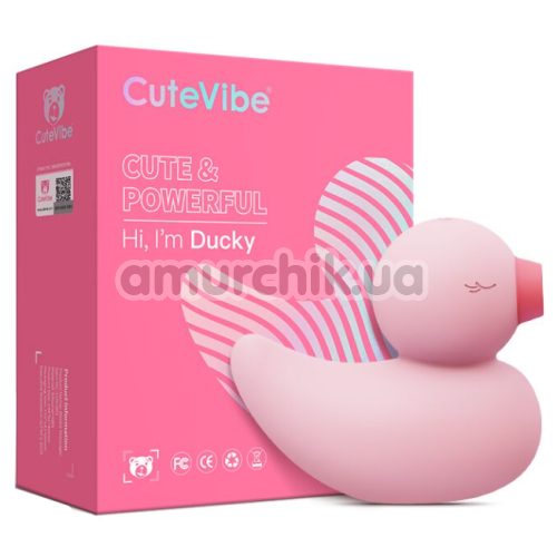 Симулятор орального секса для женщин с вибрацией CuteVibe Ducky, розовый