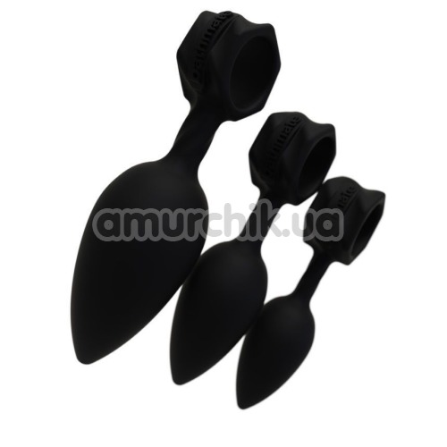 Набір з 3 анальних пробок Bathmate Anal Training Plugs, чорний