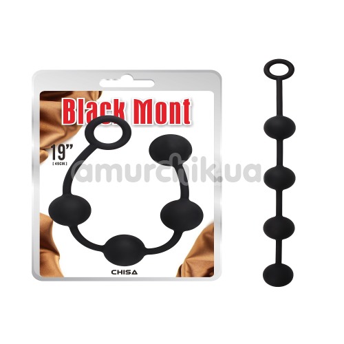 Анальная цепочка Black Mont P Storm Beads L 19, черная