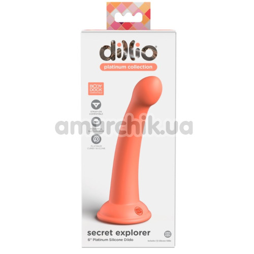 Фаллоимитатор Dillio Platinum Collection Secret Explorer 6, оранжевый