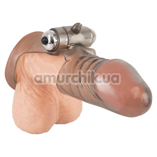 Вібронасадка на пеніс Stimulation Cock Sleeve With Vibration, сіра