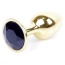 Анальная пробка с черным кристаллом Exclusivity Jewellery Gold Plug, золотая - Фото №1
