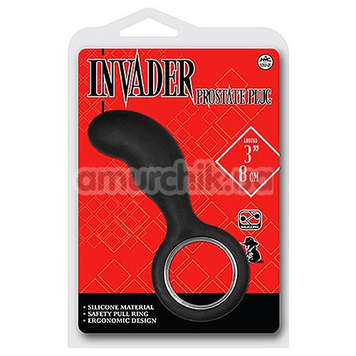 Стимулятор простати для чоловіків Invader Prostate Plug 3inch, чорний