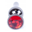 Анальна пробка з червоним кристалом Boss Series Exclusivity Jewellery Dark Silver Plug, срібна - Фото №6