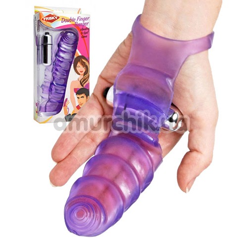 Вибронапалечник Frisky Double Finger Banger Vibrating G-Spot Glove, фиолетовый
