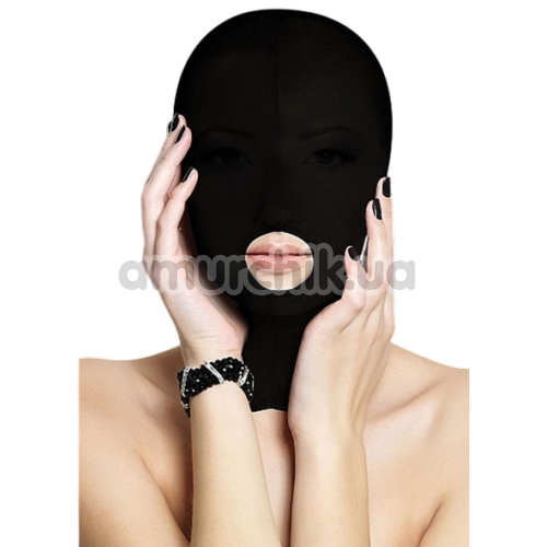 Маска Ouch! Submission Mask с открытым ртом, черная - Фото №1