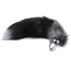 Анальная пробка с черно-белым хвостиком Alive Anal Pleasure Black And White Fox Tail M, серебряная - Фото №3