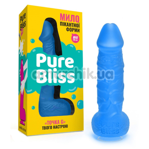 Мыло в виде пениса с присоской Pure Bliss Big, синее