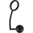 Ерекційне кільце з анальною кулькою Black Velvets Cock Ring  Ball, чорне - Фото №1